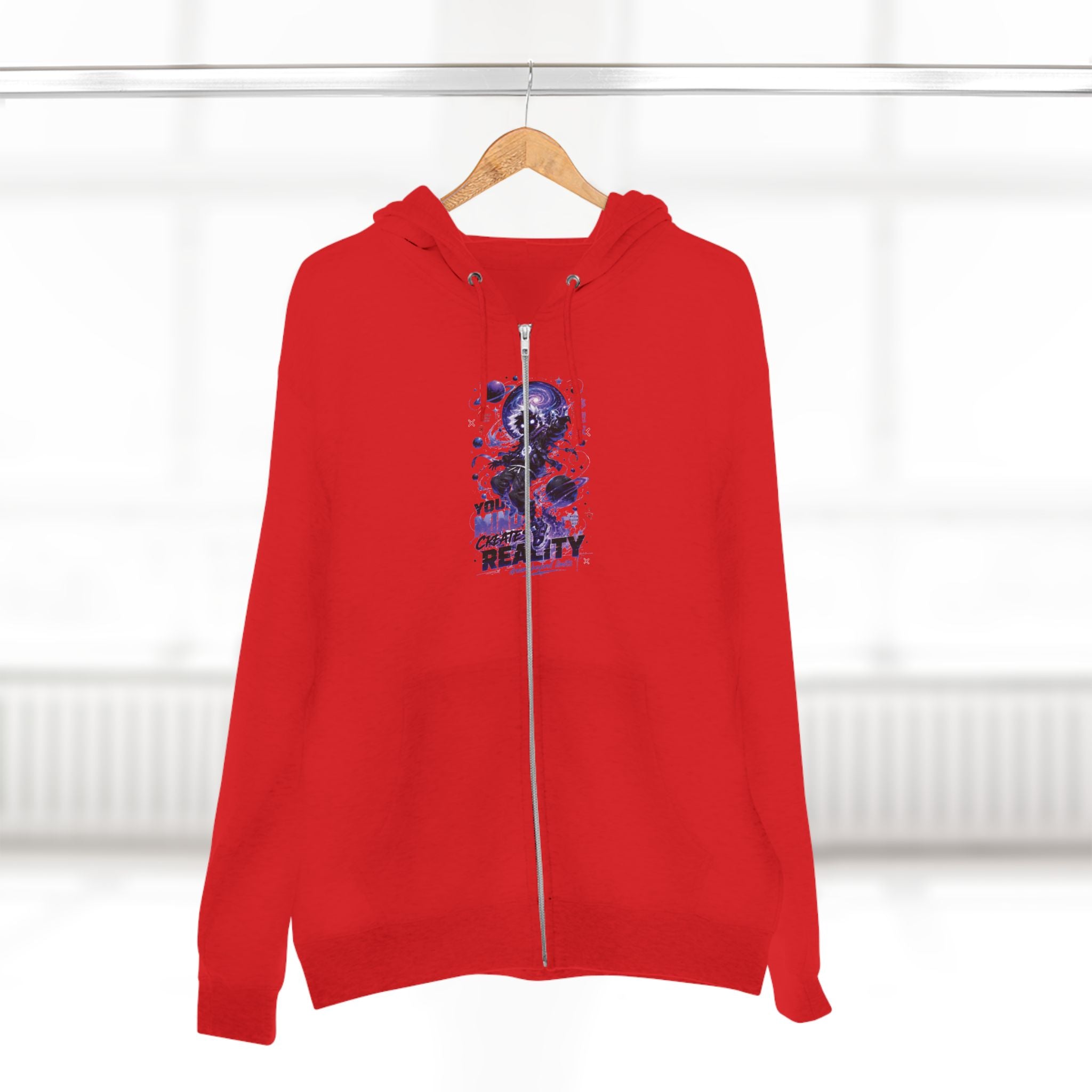 Dream Beyond Limits Zip Hoodie — Gothic Purple Graphic Zip-Up