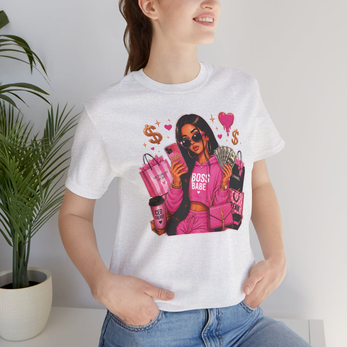 Boss Babe Pink Fashion T Shirt Glam Shopping Graphic Tee