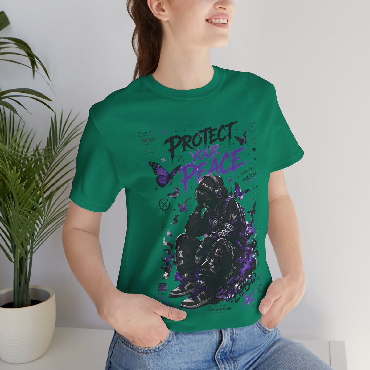 Protect Your Peace Gothic Butterfly Graphic T Shirt