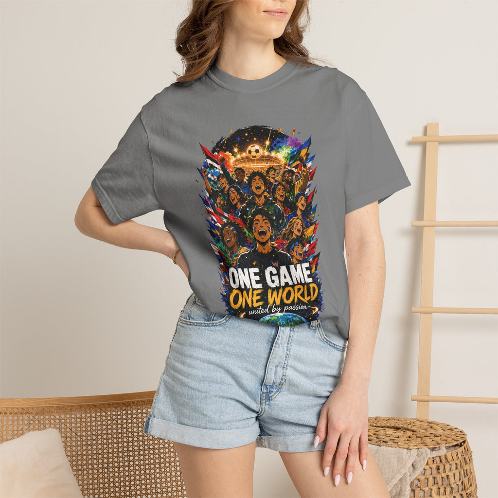 One Game One World Soccer T Shirt International Football Graphic Tee