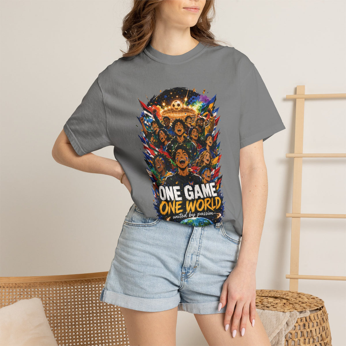 One Game One World Soccer T Shirt International Football Graphic Tee