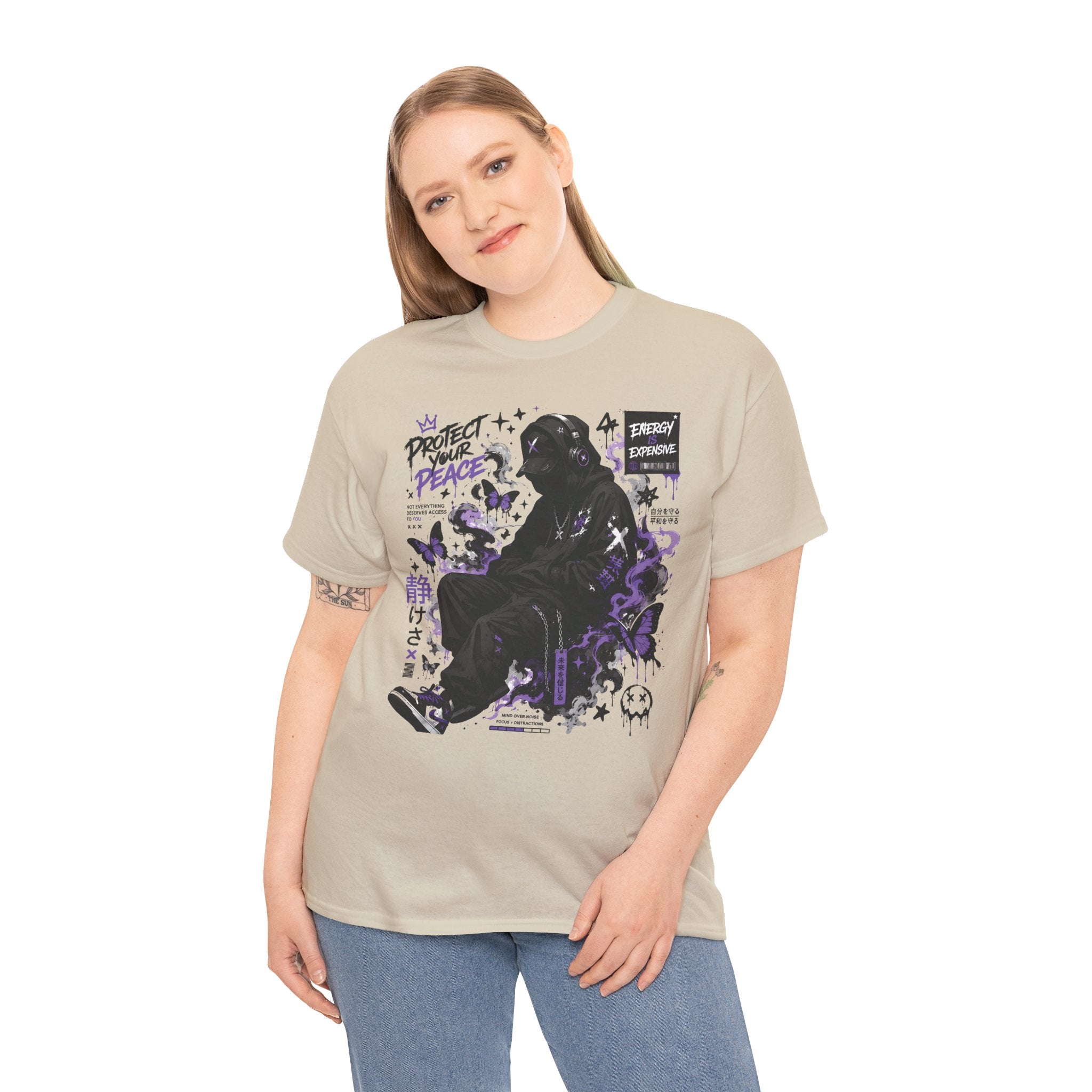 Peacekeeper Anime Graphic Tee — Purple Aesthetic Streetwear