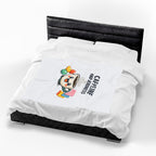 Caffeine and Kindness Velveteen Blanket - Cozy Coffee-Themed Throw
