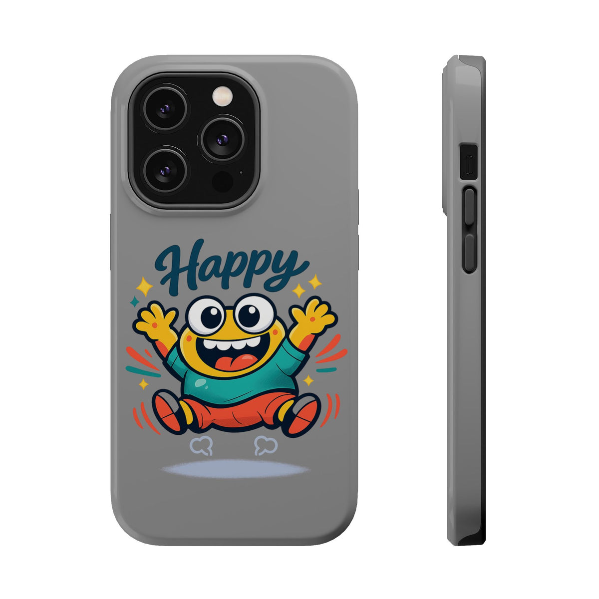Happy Monster Magnetic Protective Phone Case Gray