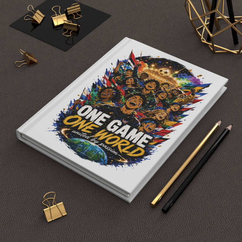 Soccer Hardcover Journal — "One Game One World" Personalized Number 10 Notebook