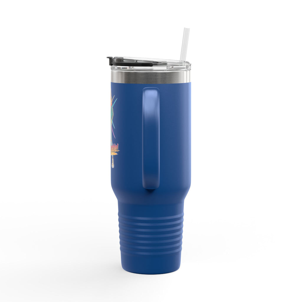40oz Insulated Travel Mug — “I’m Unstoppable” Retro Fitness Graphic