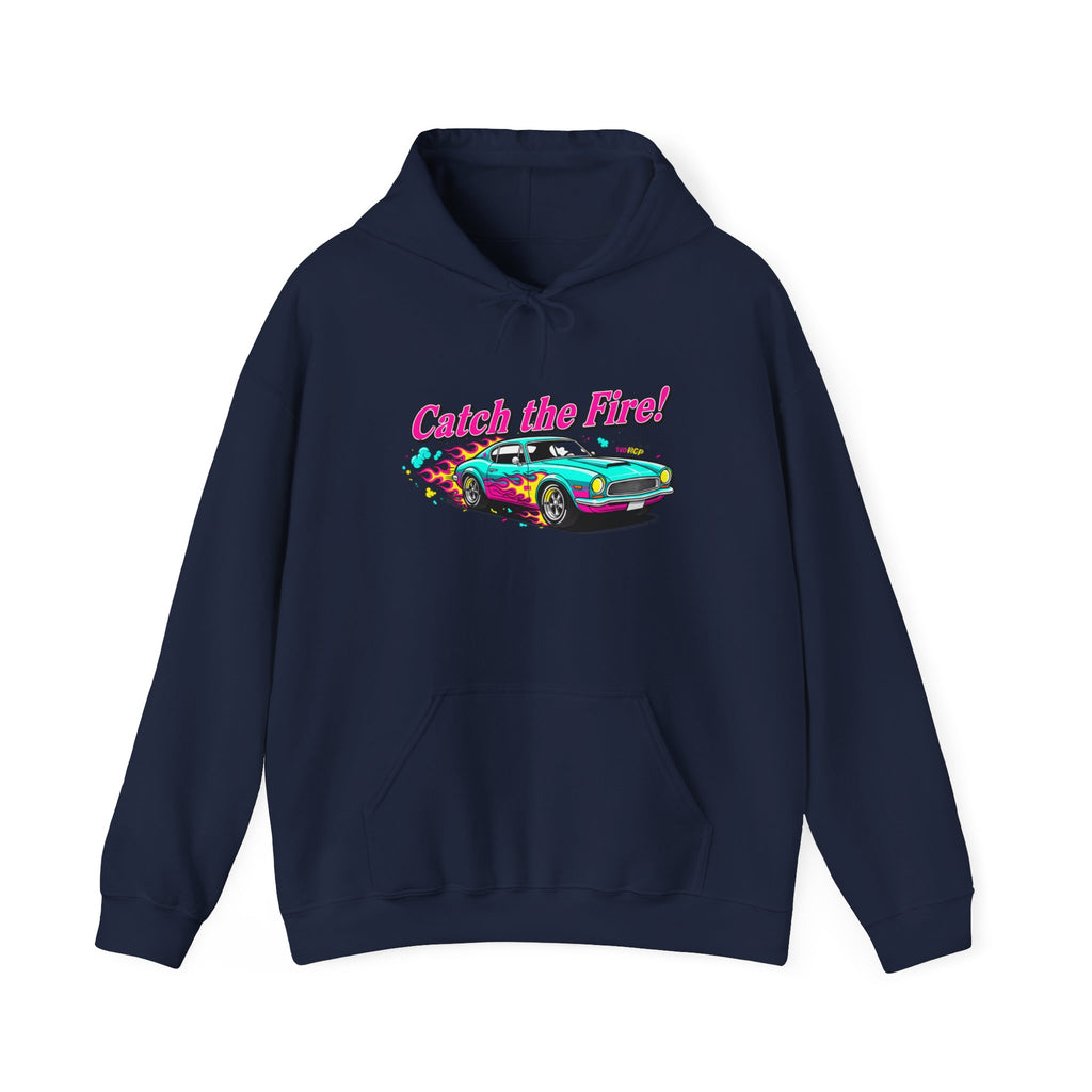Retro Cartoon Dragster Hoodie, racing flame shirt, vintage car illustration