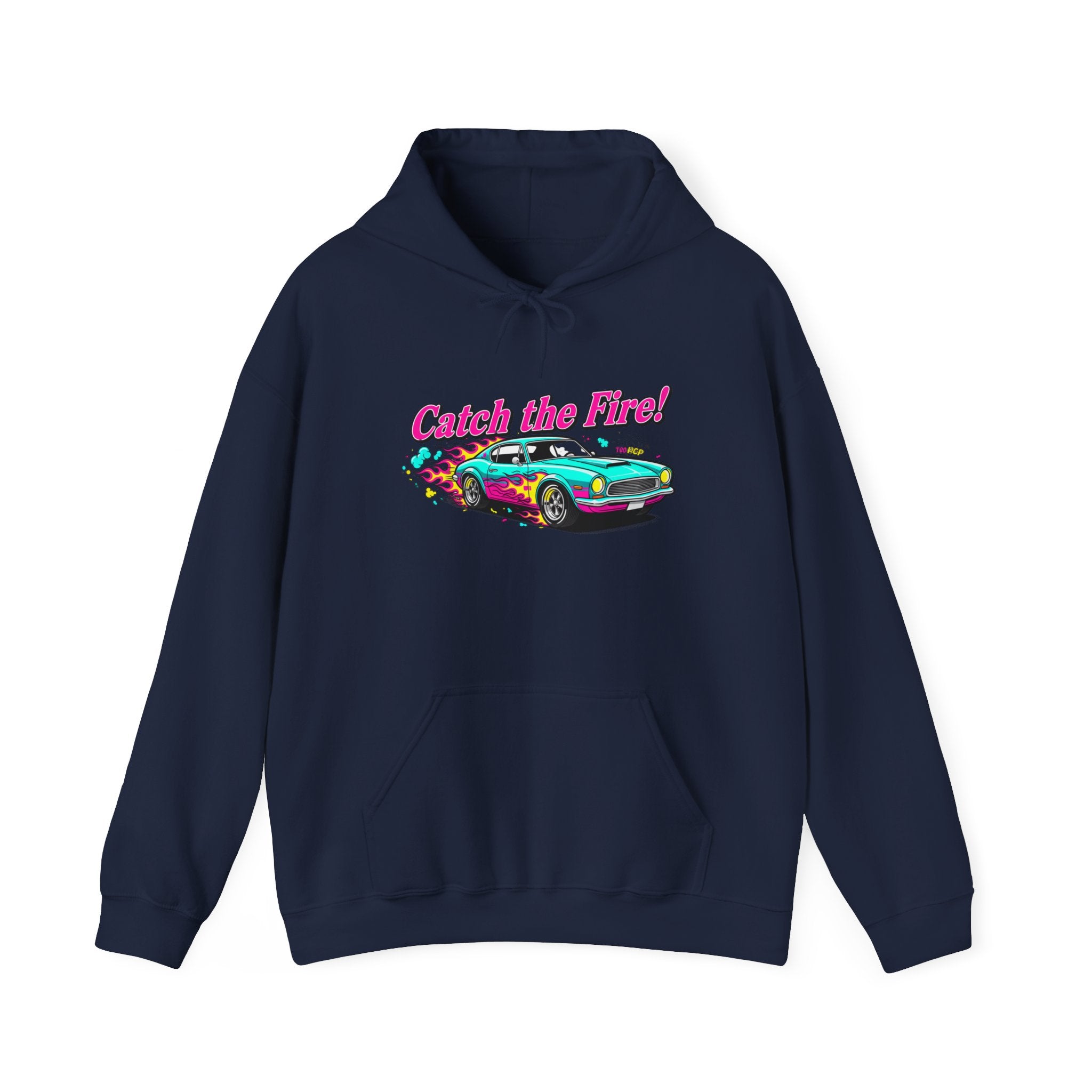 Retro Cartoon Dragster Hoodie, racing flame shirt, vintage car illustration