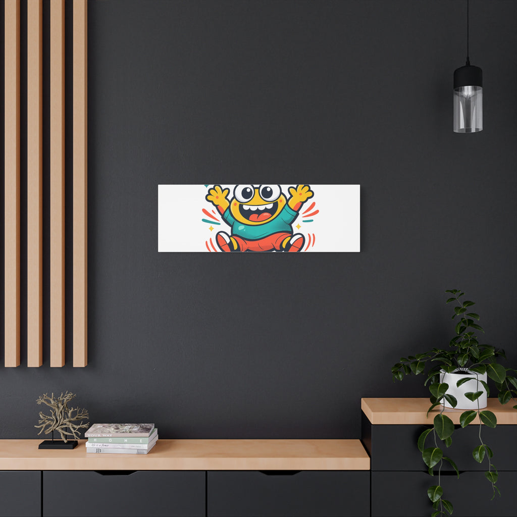 Happy Blob Cartoon Canvas | Bold Cartoon, Thick Outline, Kawaii Minimal