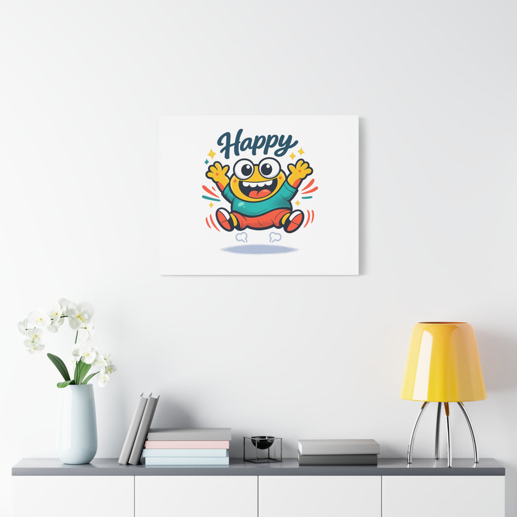 Happy Blob Cartoon Canvas | Bold Cartoon, Thick Outline, Kawaii Minimal