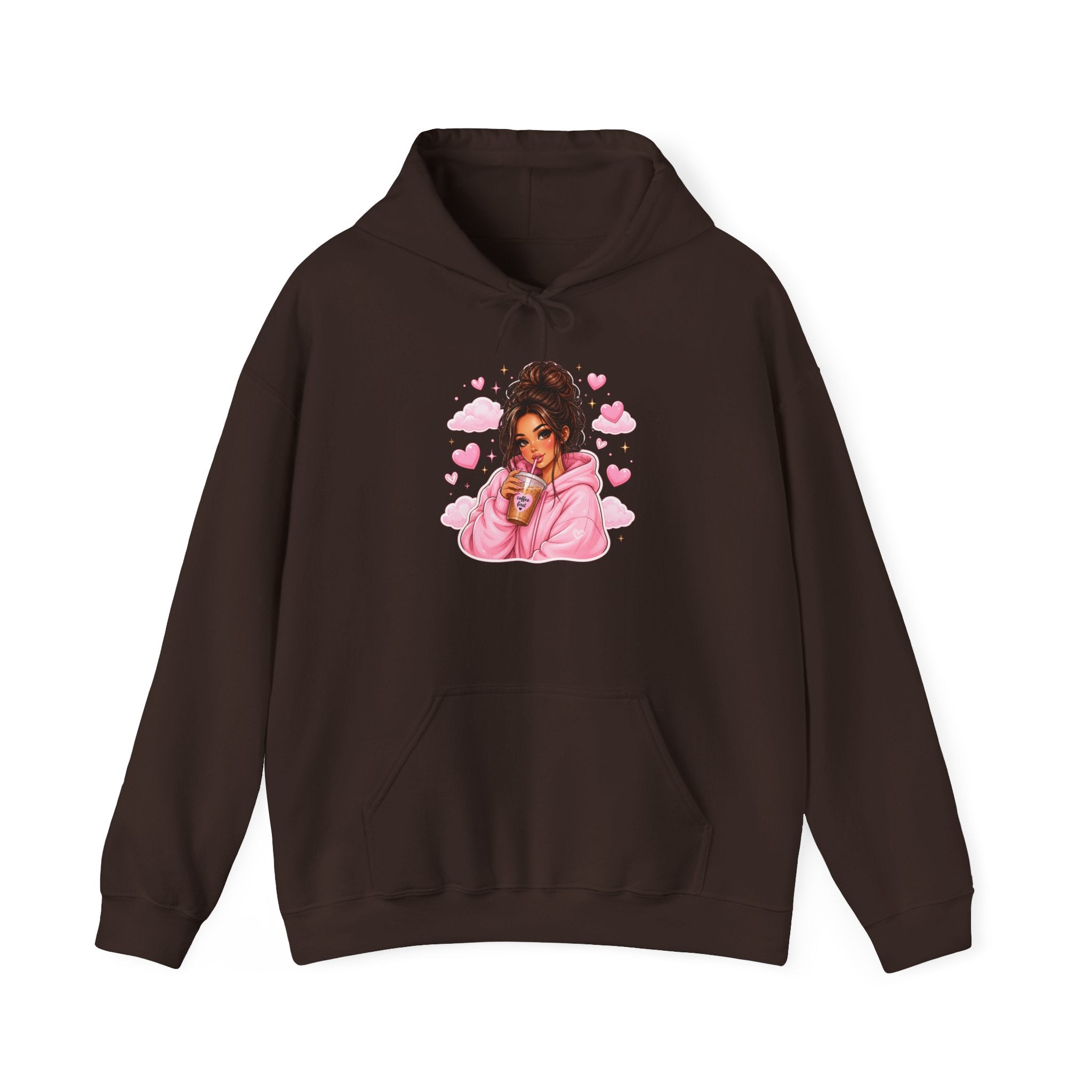 Cute Pink Heart Girl Hoodie — Cozy Graphic Sweatshirt