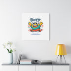 Happy Blob Cartoon Canvas Bold Kawaii Wall Art