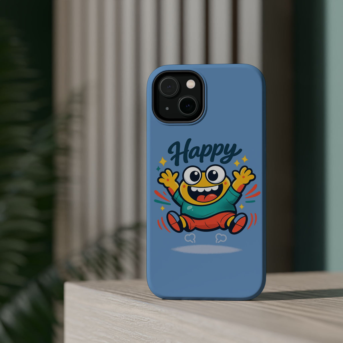 Happy Monster Magnetic Protective Phone Case Blue