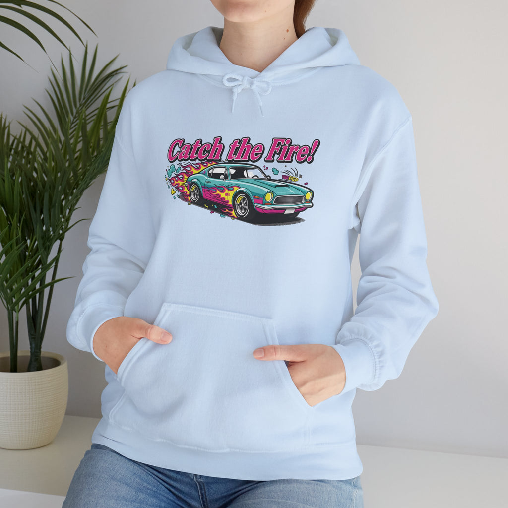 Retro Cartoon Dragster Hoodie, racing flame shirt, vintage car illustration