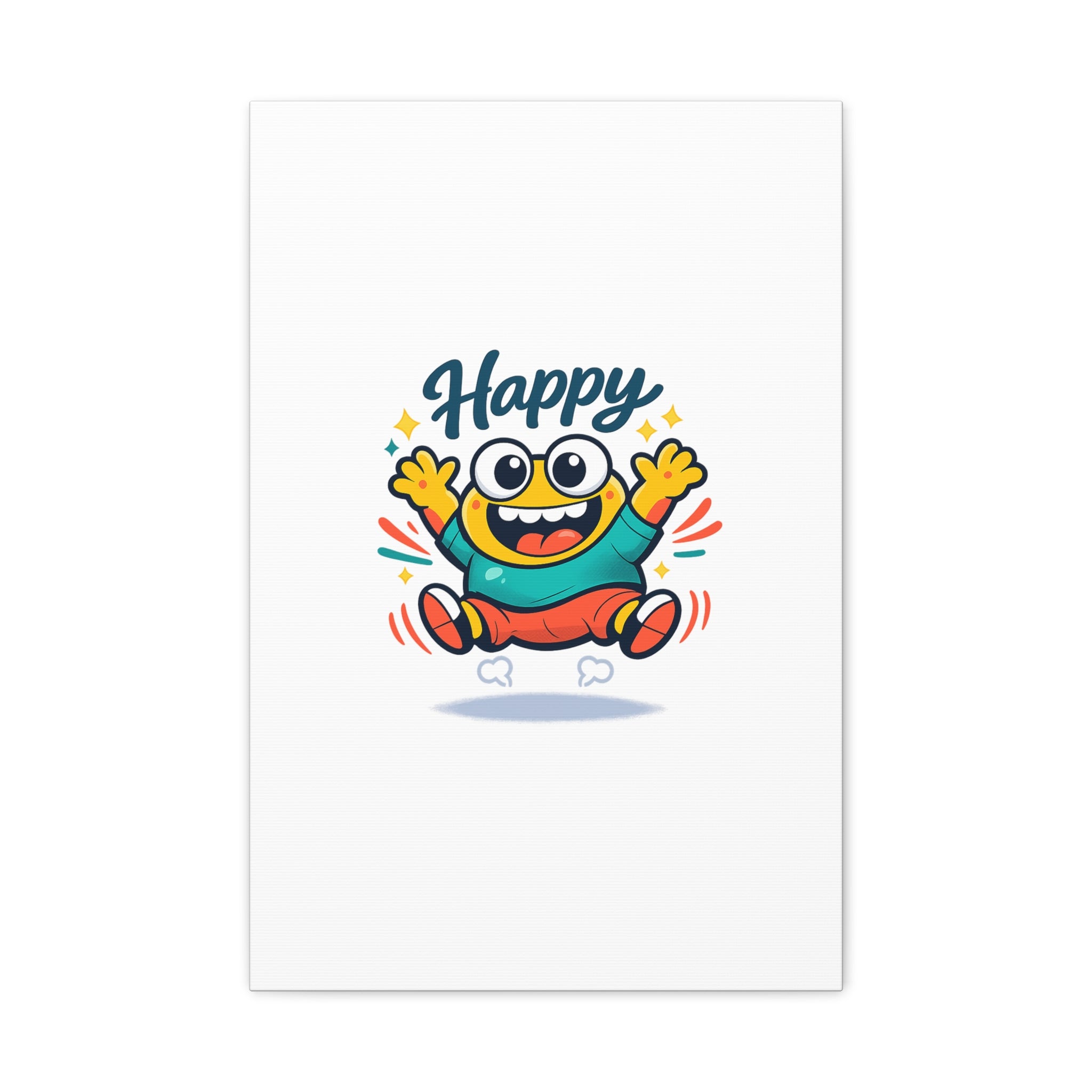 Happy Blob Cartoon Canvas | Bold Cartoon, Thick Outline, Kawaii Minimal