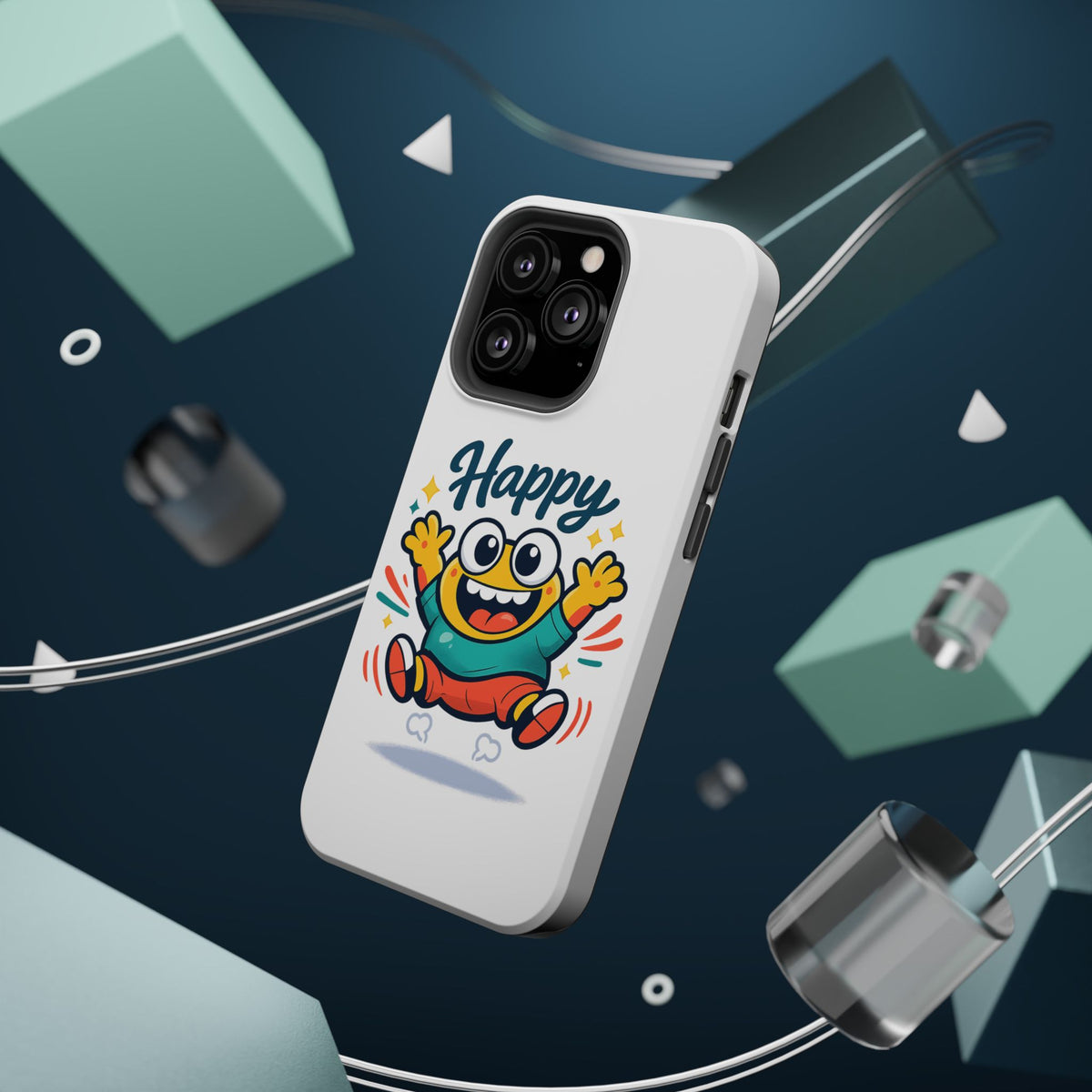 Happy Monster Magnetic Protective Phone Case White