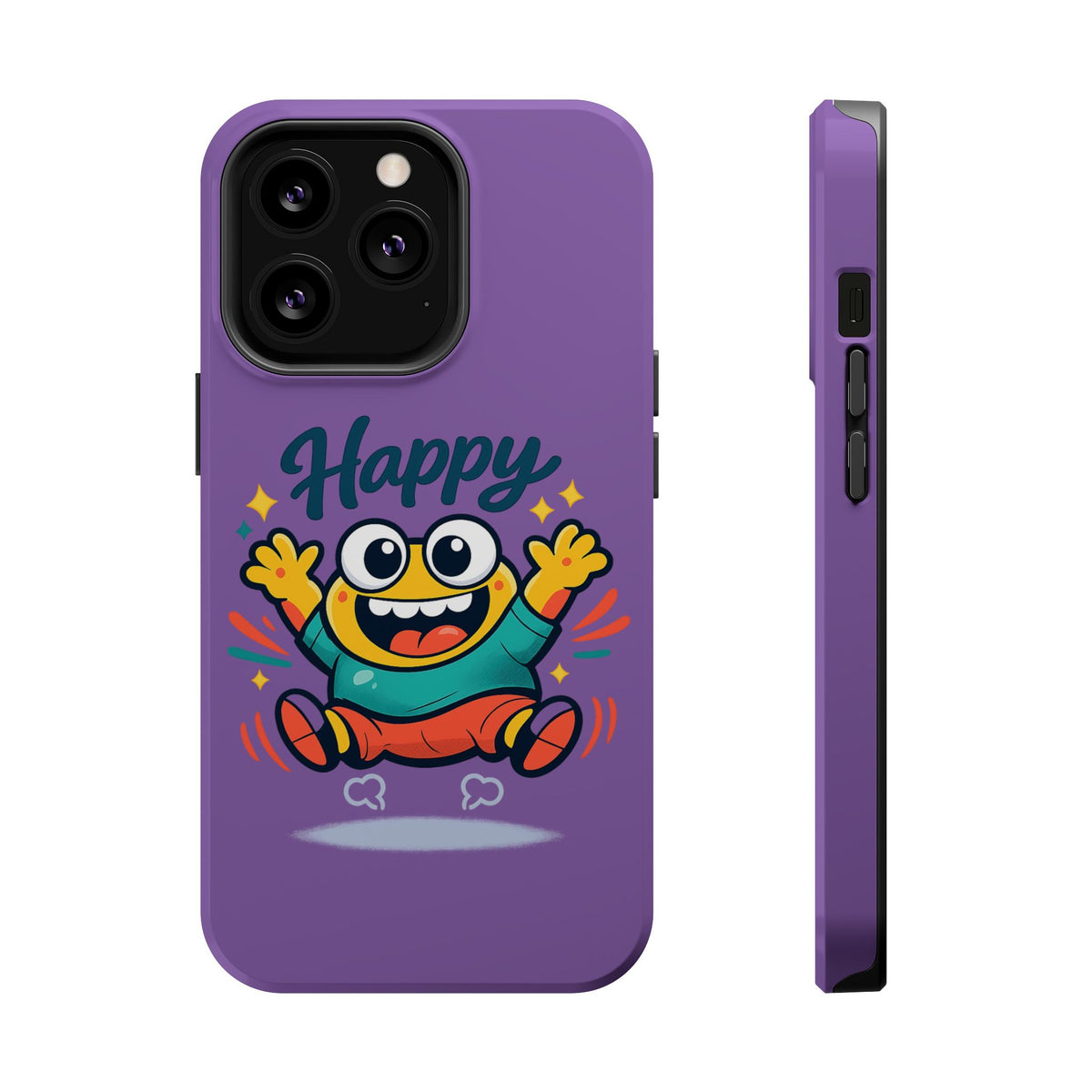 Happy Monster Magnetic Protective Phone Case Purple