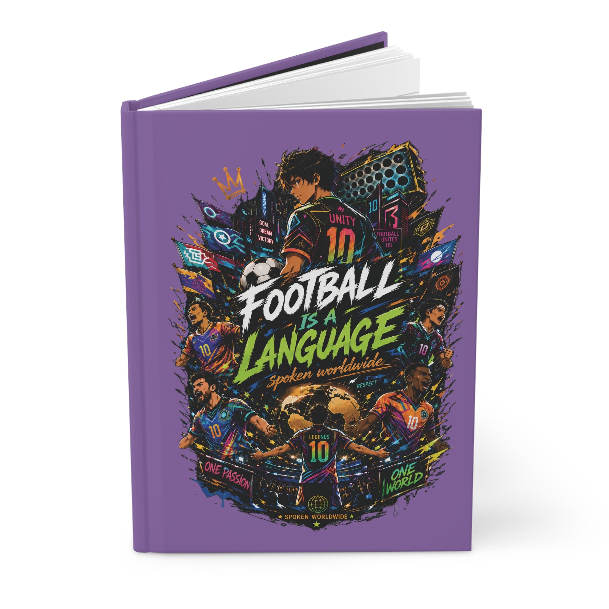 Football Is a Language Hardcover Journal — Personalized Soccer Player Number Notebook