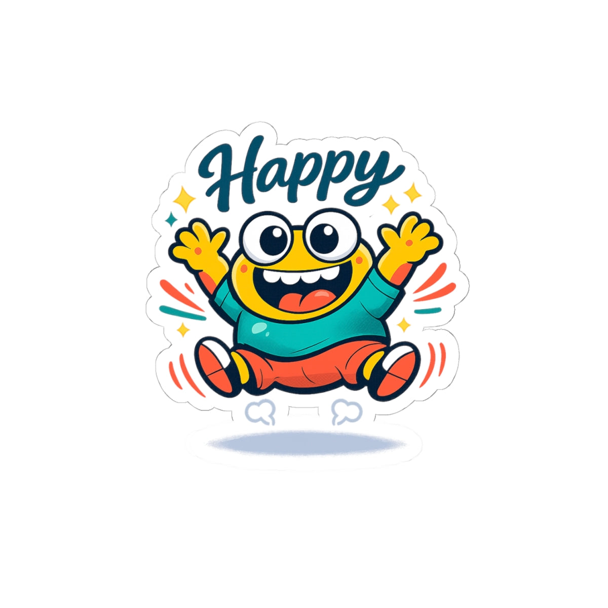 Happy Mood Blob Sticker | kawaii minimal, thick outline