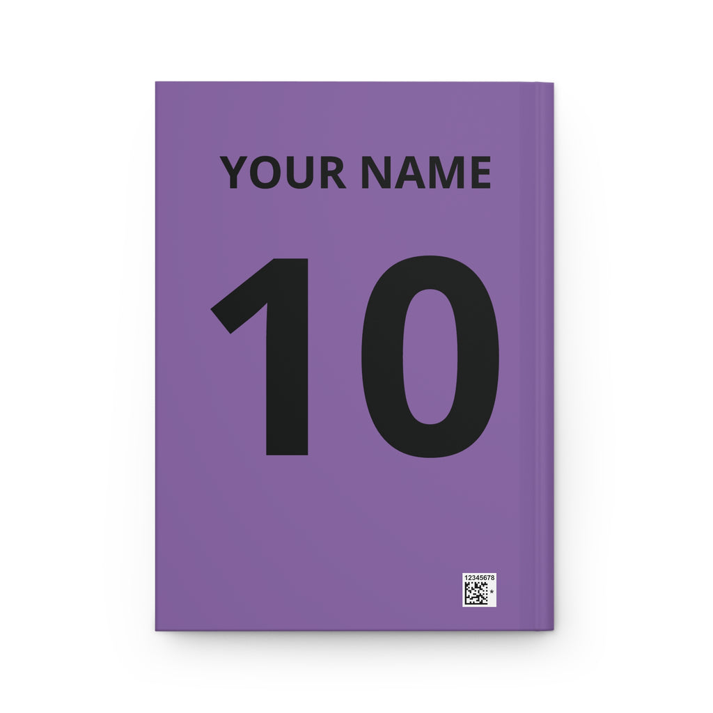 One Game One World Hardcover Journal — Personalized Soccer Notebook (Custom Name & Number)
