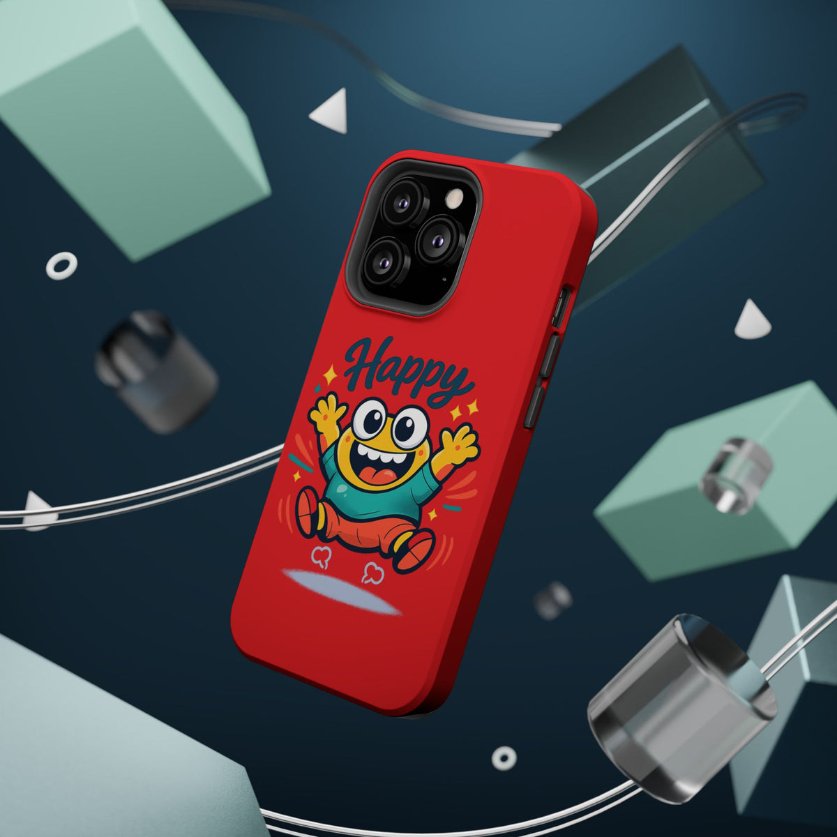 Happy Monster Magnetic Protective Phone Case Red