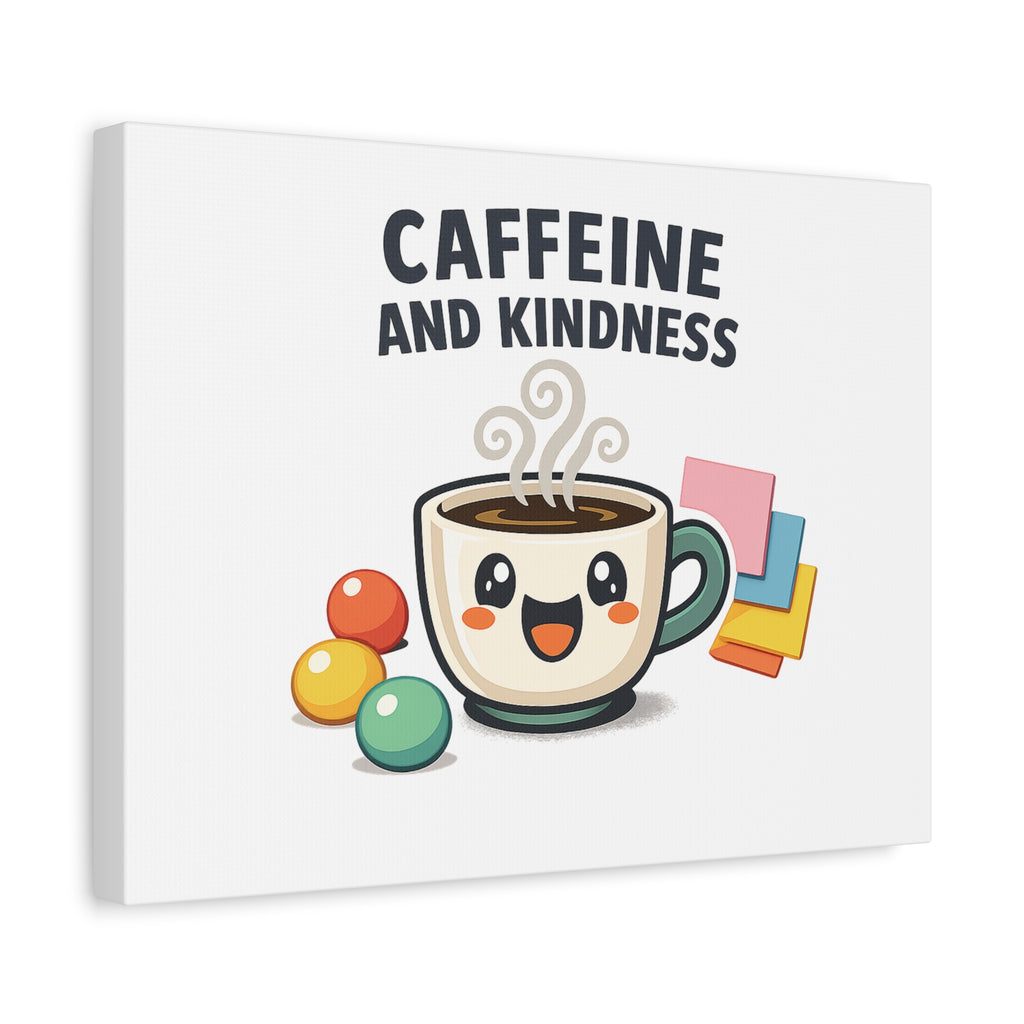 Caffeine and Kindness Canvas | Office Humor, Coffee Fuel Wall Art