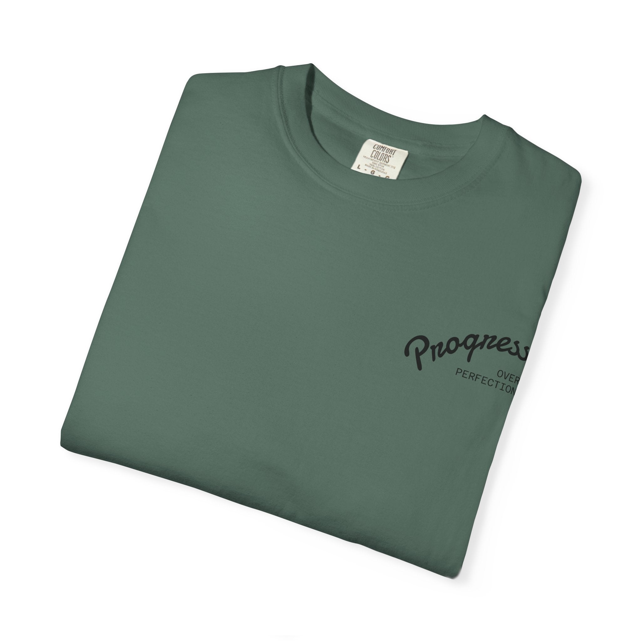 Progress Script Pocket Tee — Garment-Dyed White T-Shirt