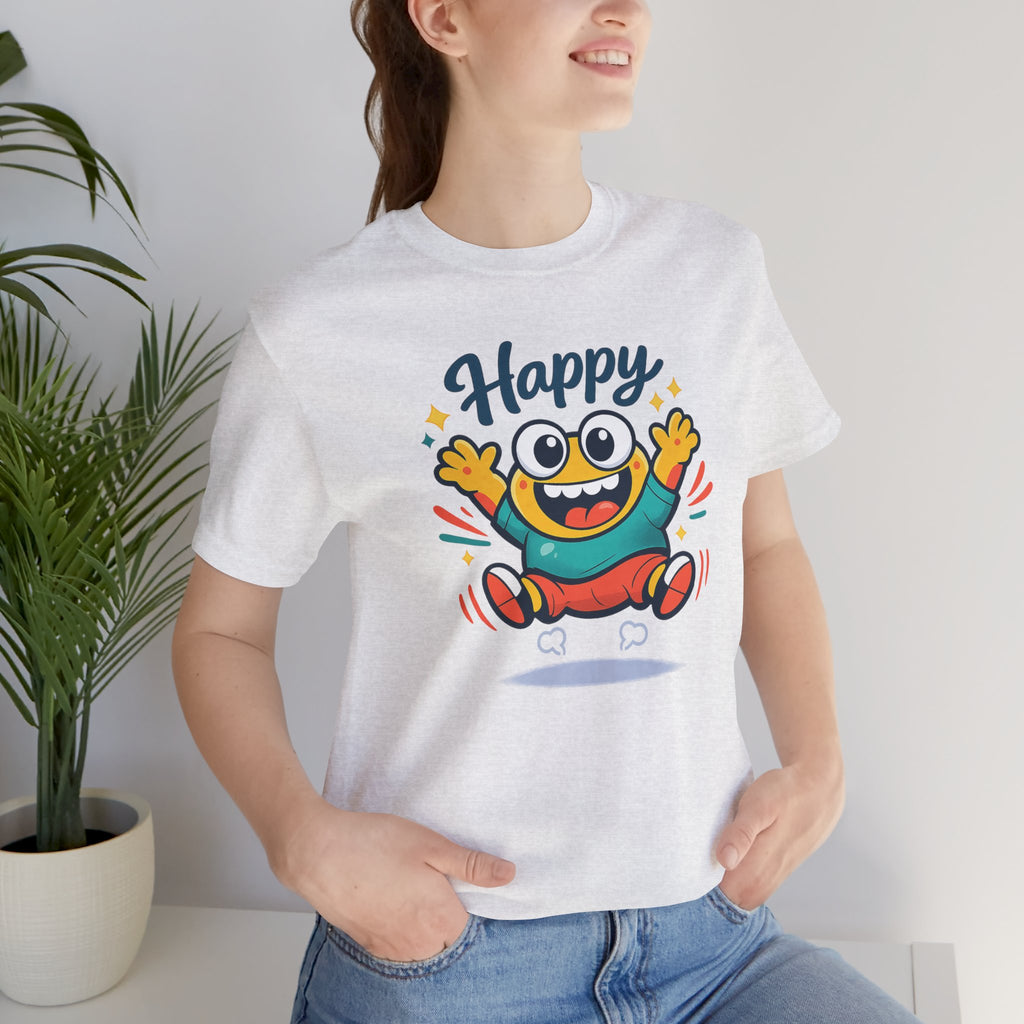 Happy Mood Blob Tee | kawaii minimal, thick outline emoji cartoon