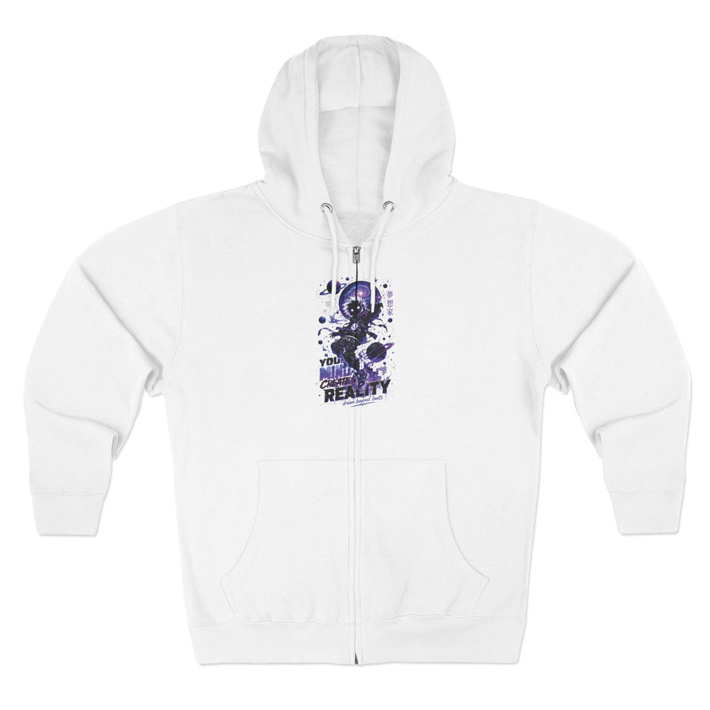 Dream Beyond Limits Zip Hoodie — Gothic Purple Graphic Zip-Up