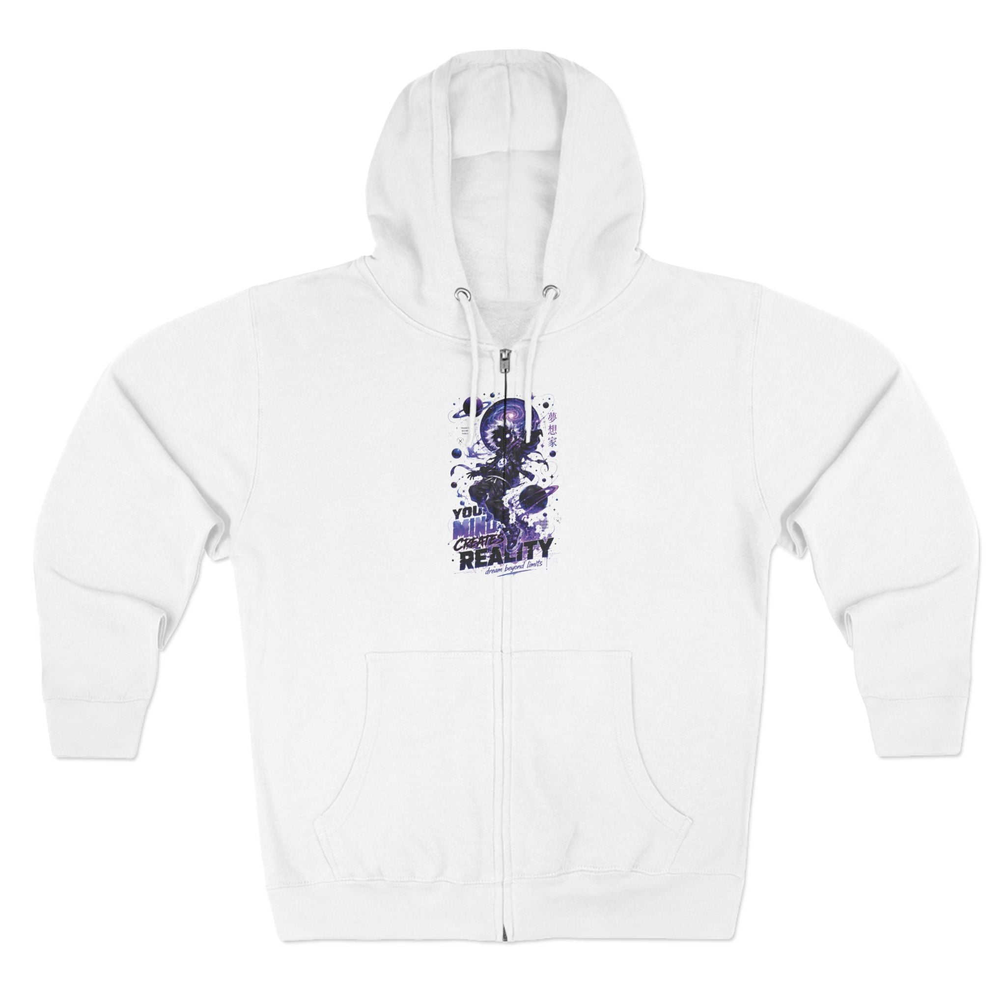 Dream Beyond Limits Zip Hoodie — Gothic Purple Graphic Zip-Up