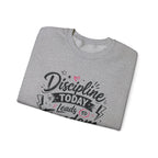 Crewneck Sweatshirt — "Discipline Today Leads to Freedom Tomorrow" Motivational Graphic