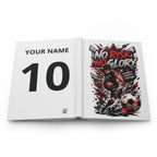 No Risk No Glory Soccer Journal — Personalized Hardcover Notebook (Number 10)