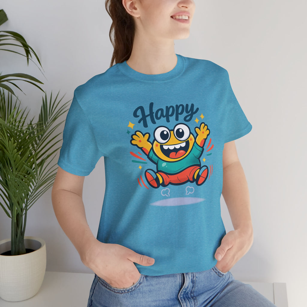 Happy Mood Blob Tee | kawaii minimal, thick outline emoji cartoon