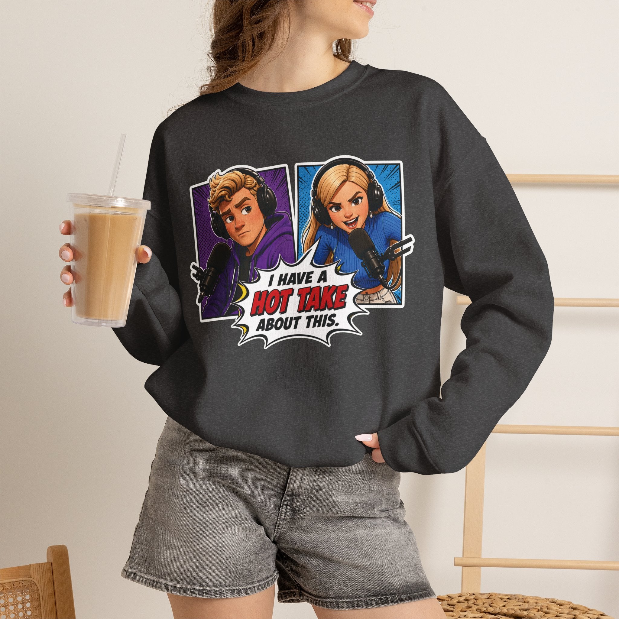 Hot Take Central I Have a Hot Take About This Pop Art Crewneck Sweatshirt