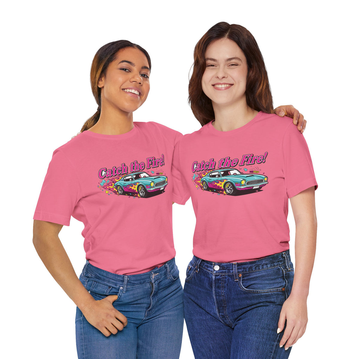 Catch the Fire Vintage Muscle Car Graphic T Shirt