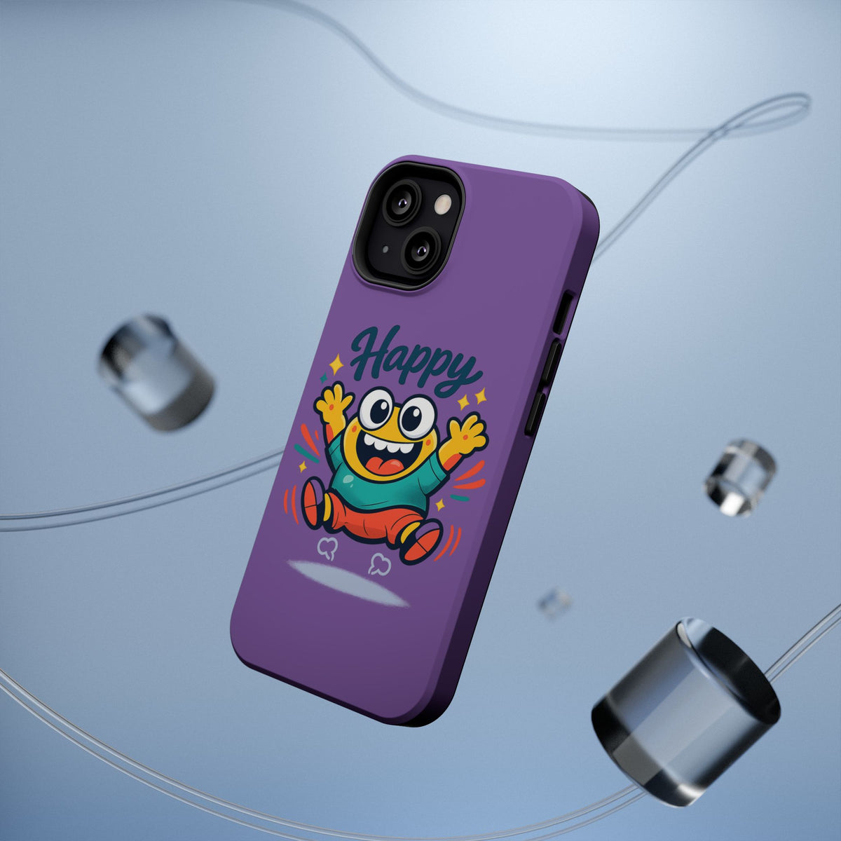 Happy Monster Magnetic Protective Phone Case Purple