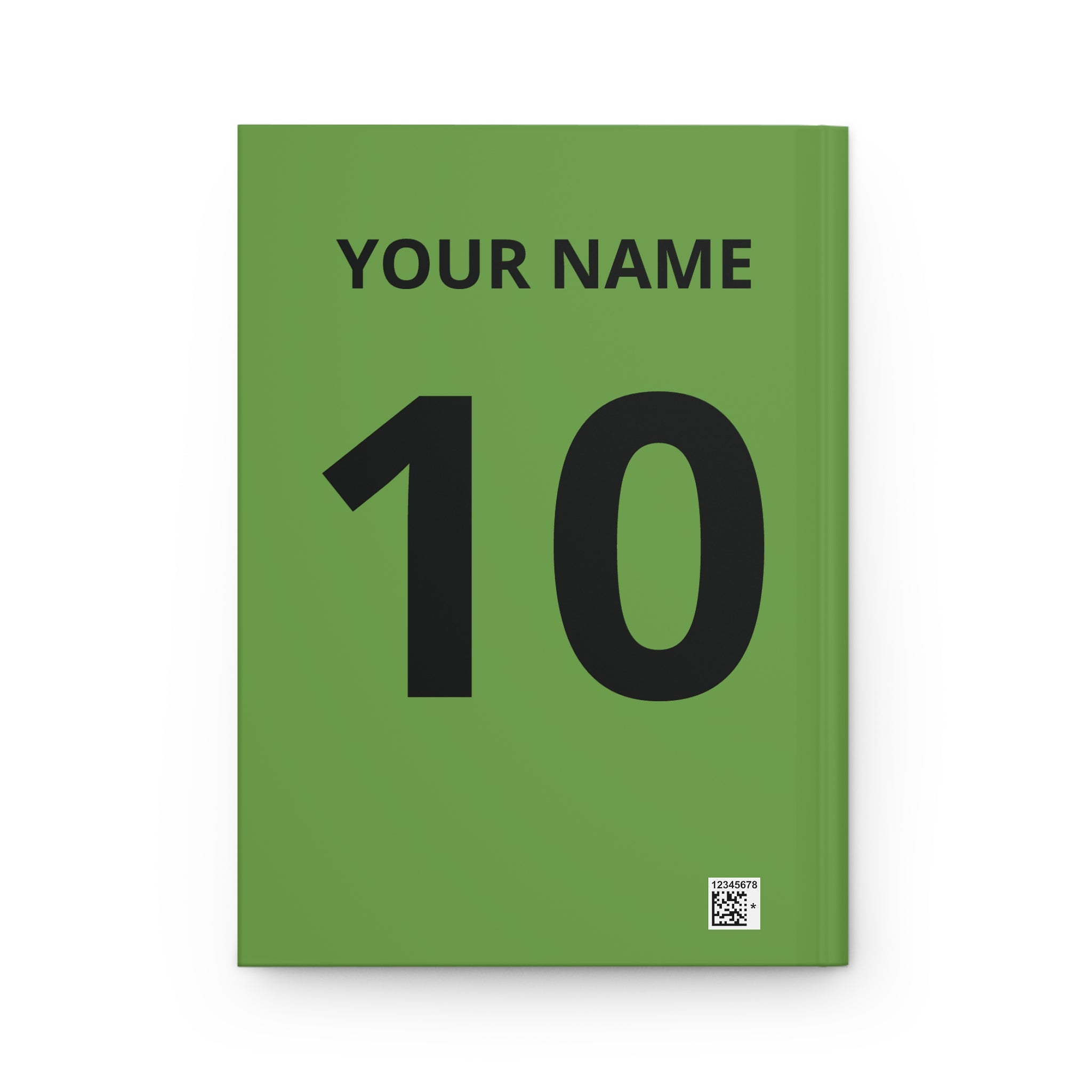 One Game One World Soccer Hardcover Journal — Personalized Number 10 Notebook