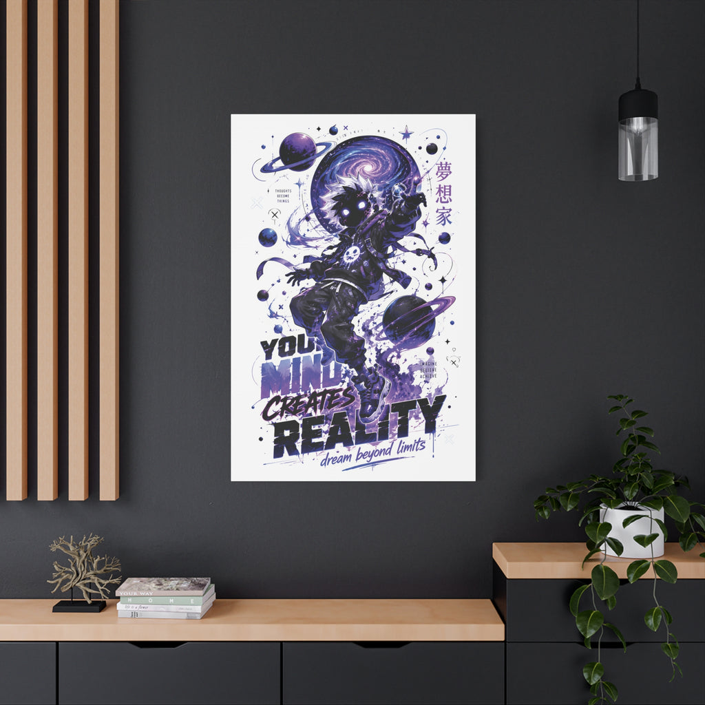 Space Astronaut Canvas Print — “You Mind Creates Reality” Inspirational Wall Art