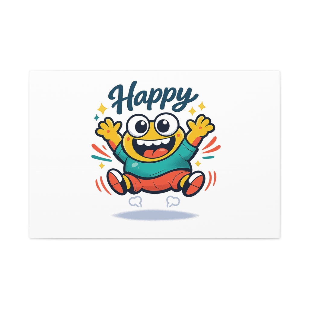 Happy Blob Cartoon Canvas | Bold Cartoon, Thick Outline, Kawaii Minimal