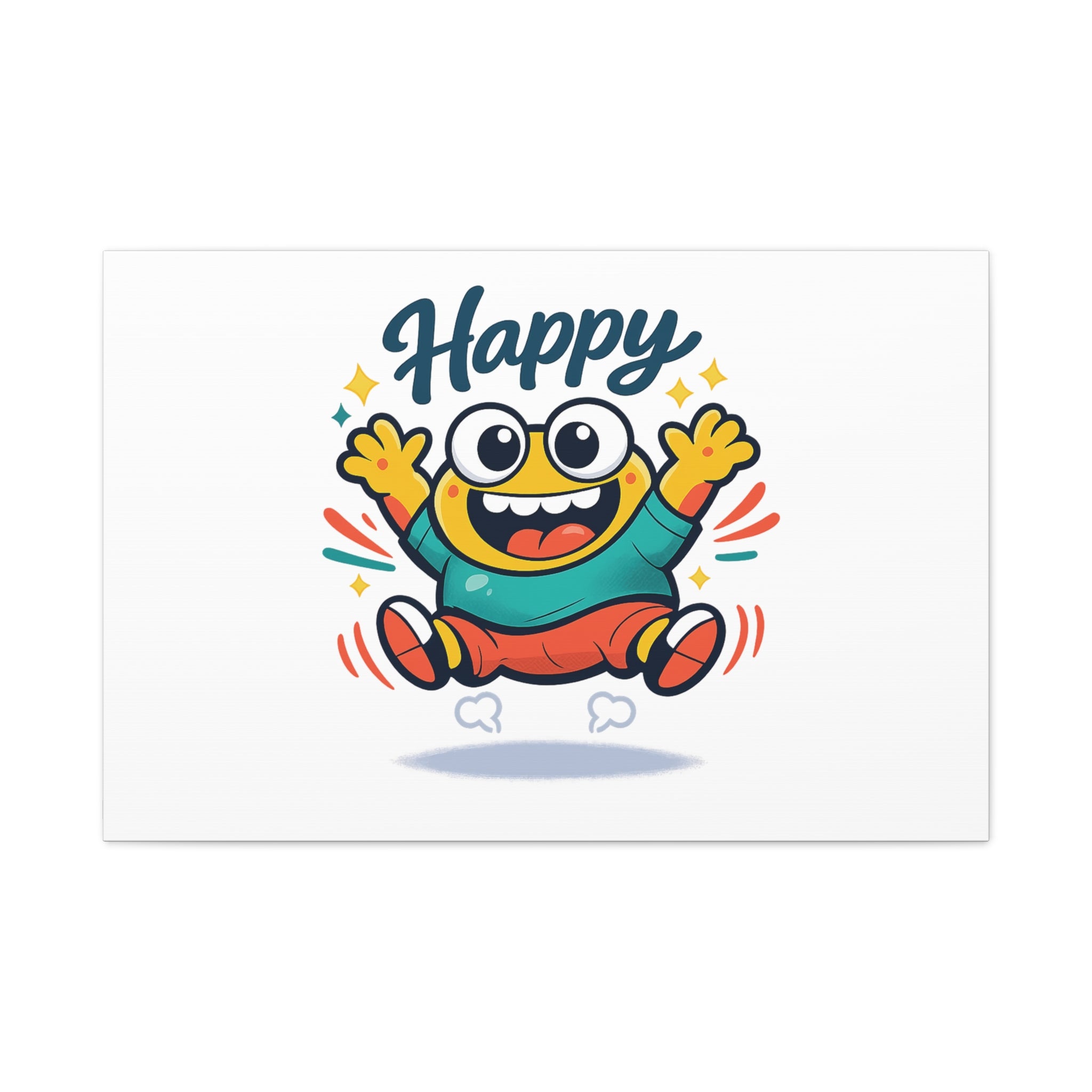 Happy Blob Cartoon Canvas | Bold Cartoon, Thick Outline, Kawaii Minimal