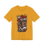 No Risk No Glory Soccer T-Shirt — Dynamic Football Player Graphic Tee