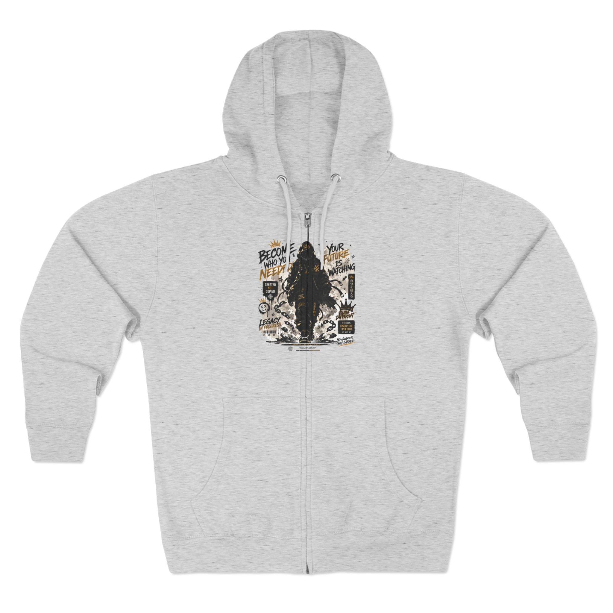 Bigfoot Forest Zip Hoodie — Sasquatch Graphic Full-Zip Hoodie