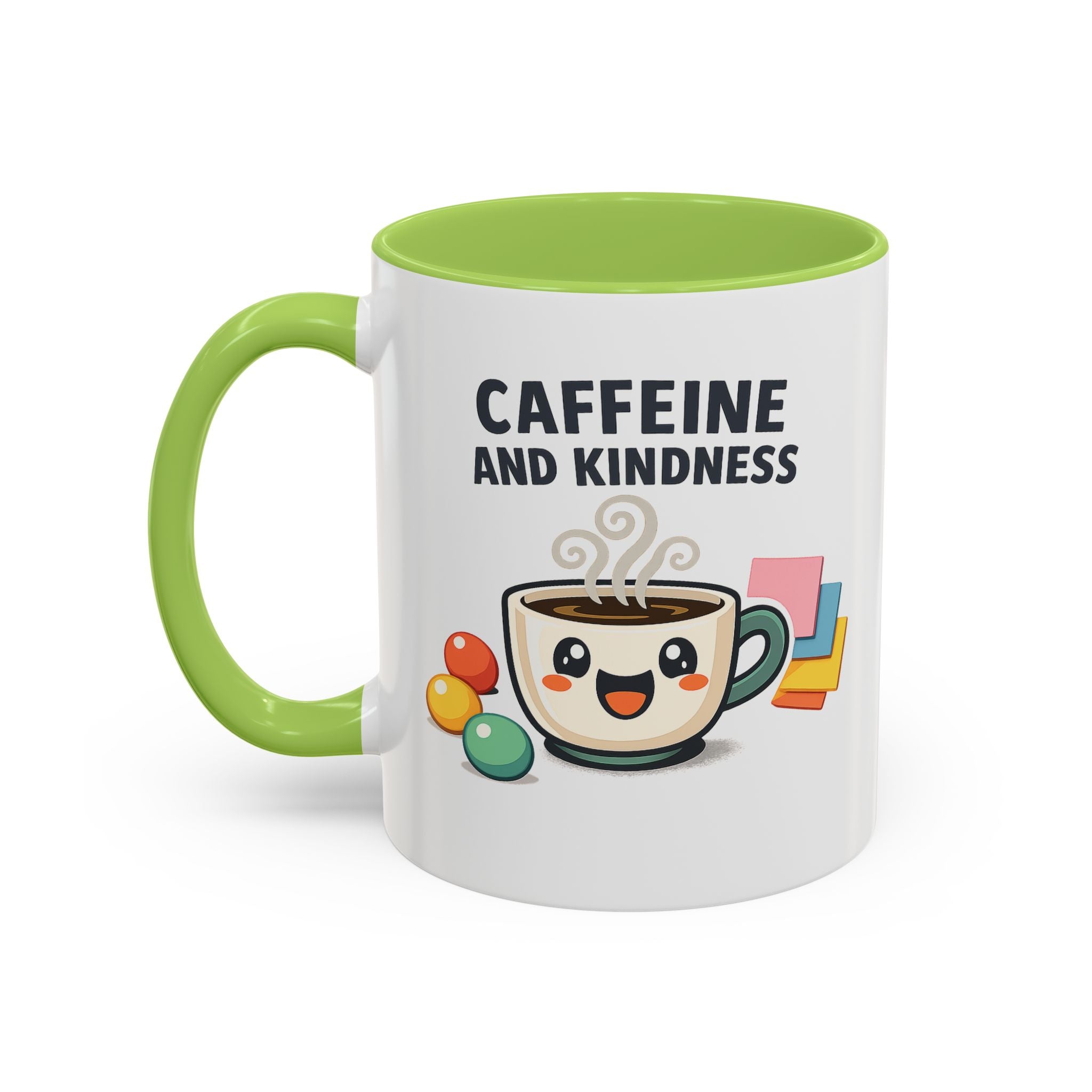 Caffeine and Kindness Coffee Mug – Ceramic Accent Mug (11oz / 15oz)