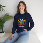 Happy Blob Cartoon Crewneck Sweatshirt | kawaii minimal, thick outline