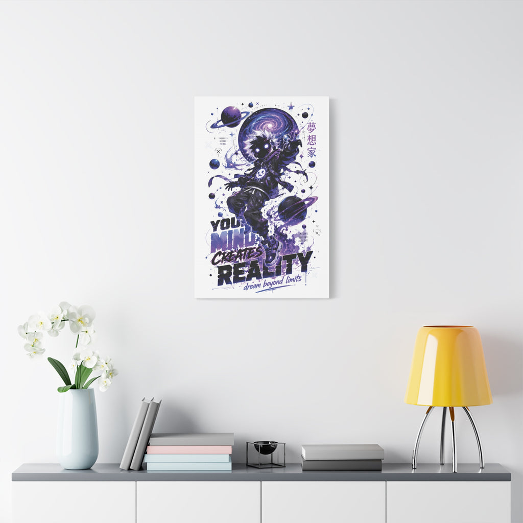 Space Astronaut Canvas Print — “You Mind Creates Reality” Inspirational Wall Art