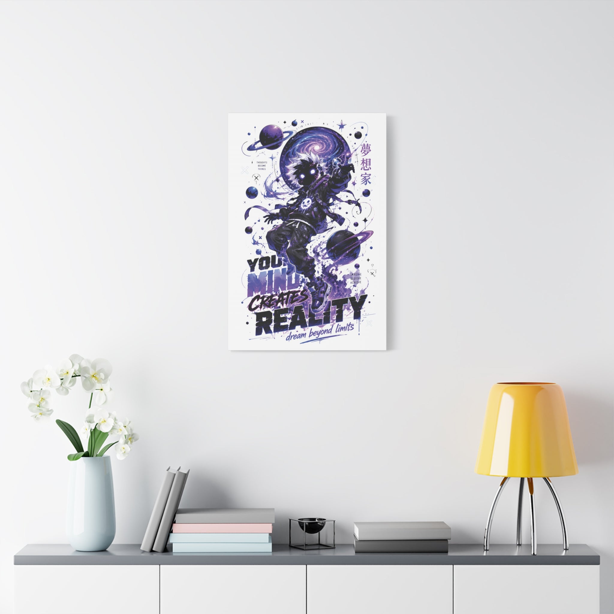 Space Astronaut Canvas Print — “You Mind Creates Reality” Inspirational Wall Art