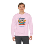 Happy Blob Cartoon Crewneck Sweatshirt | kawaii minimal, thick outline
