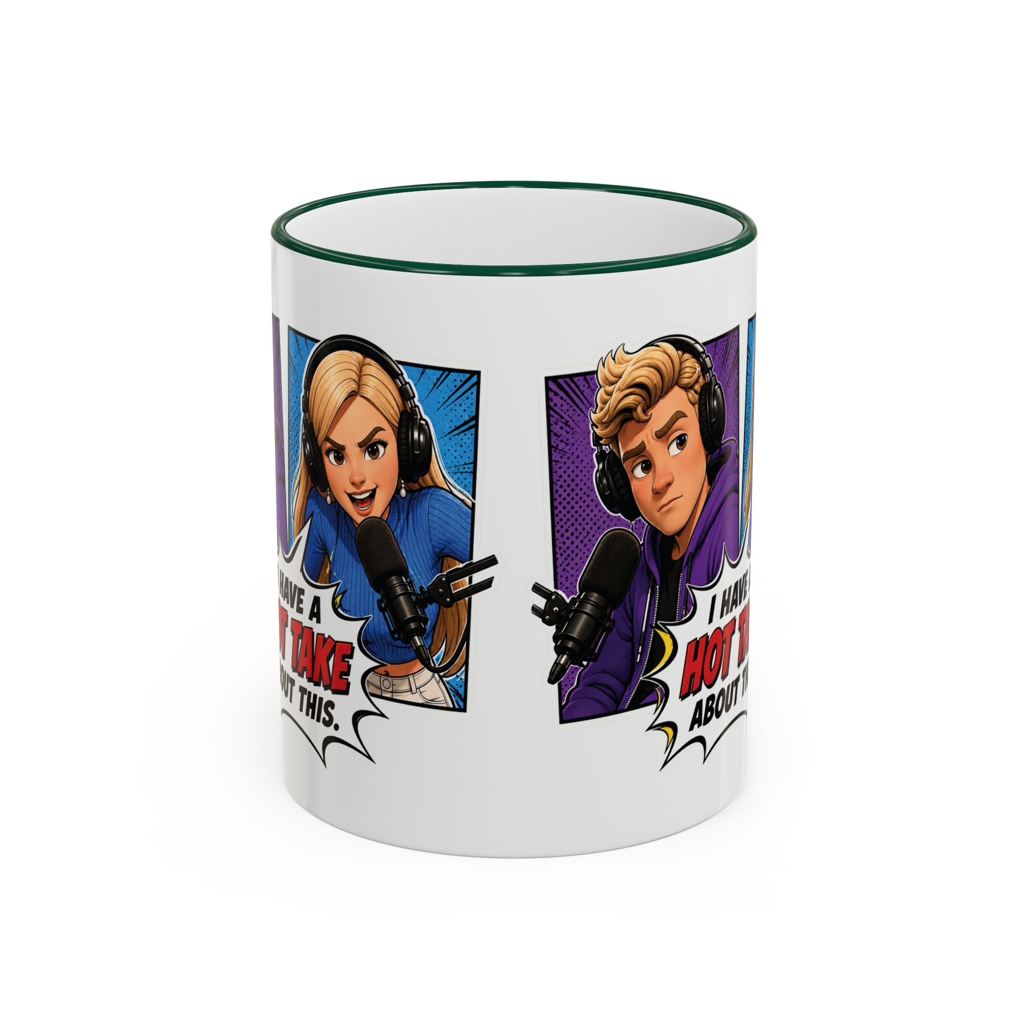 Jake And Emma Hot Take Accent Rim Mug – I Have A Hot Take About This Comic Coffee Cup (11oz/15oz)