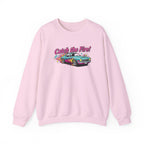 Cartoon Dragster Flames Sweatshirt | Vintage Car Illustration, Racing Flame