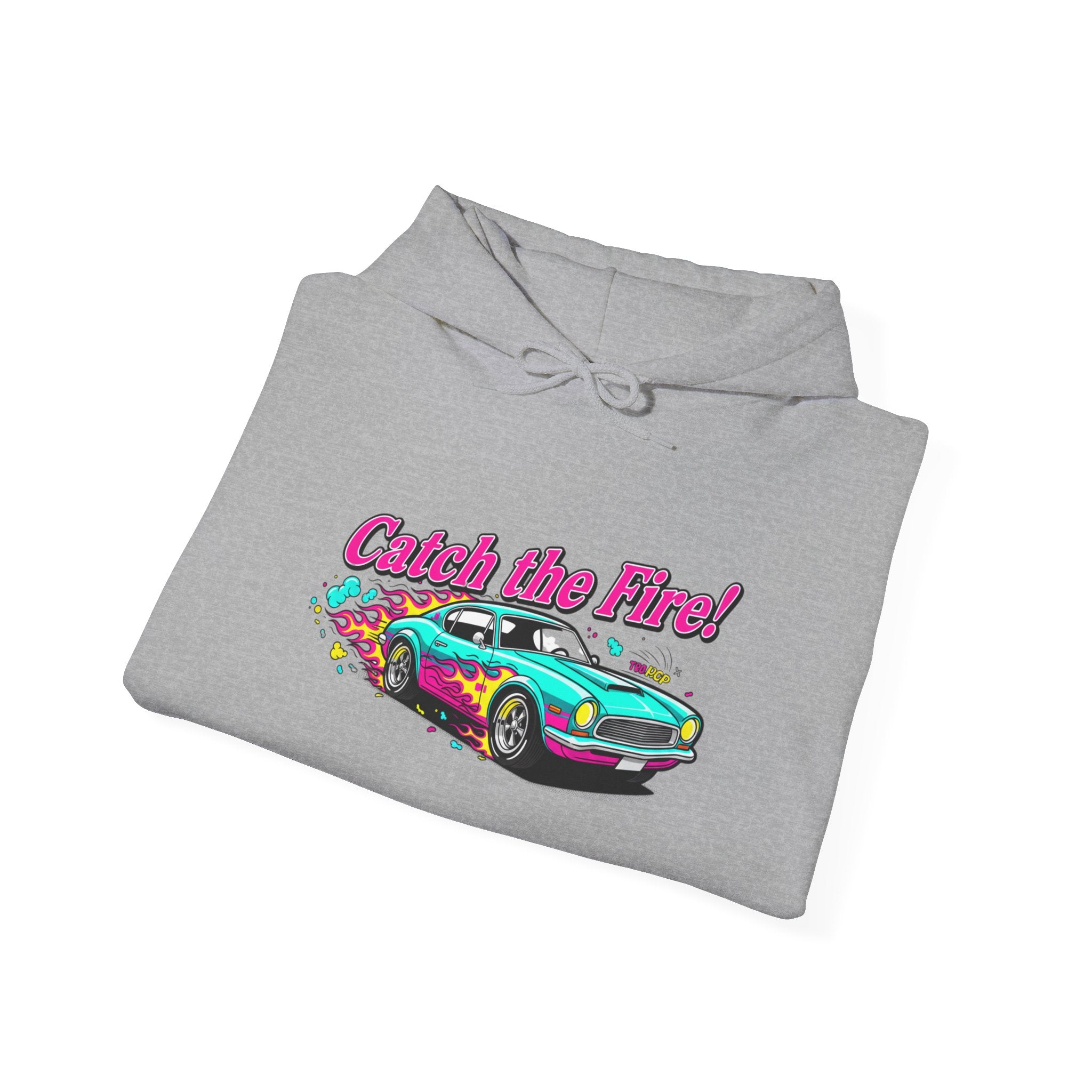 Retro Cartoon Dragster Hoodie – Vintage Racing Flame Graphic Pullover